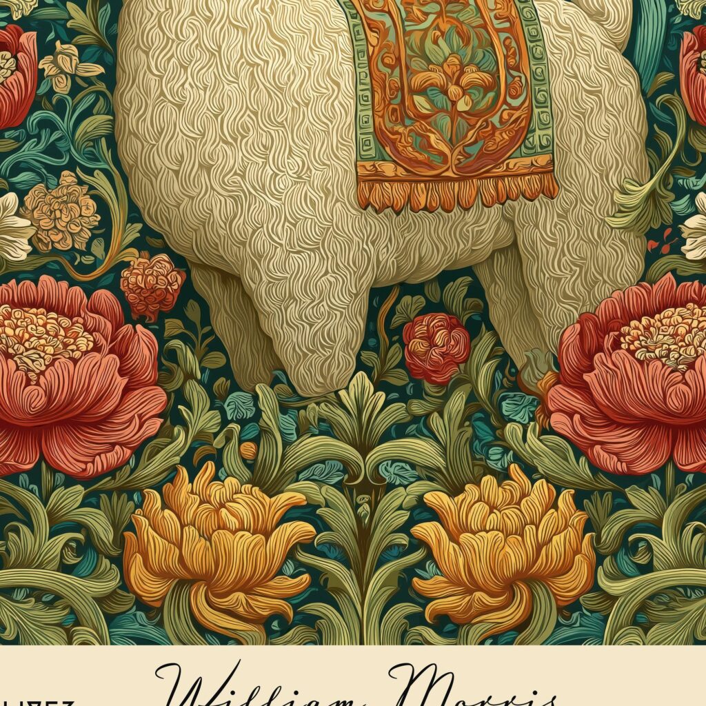 William Morris Alpaca Art Print
