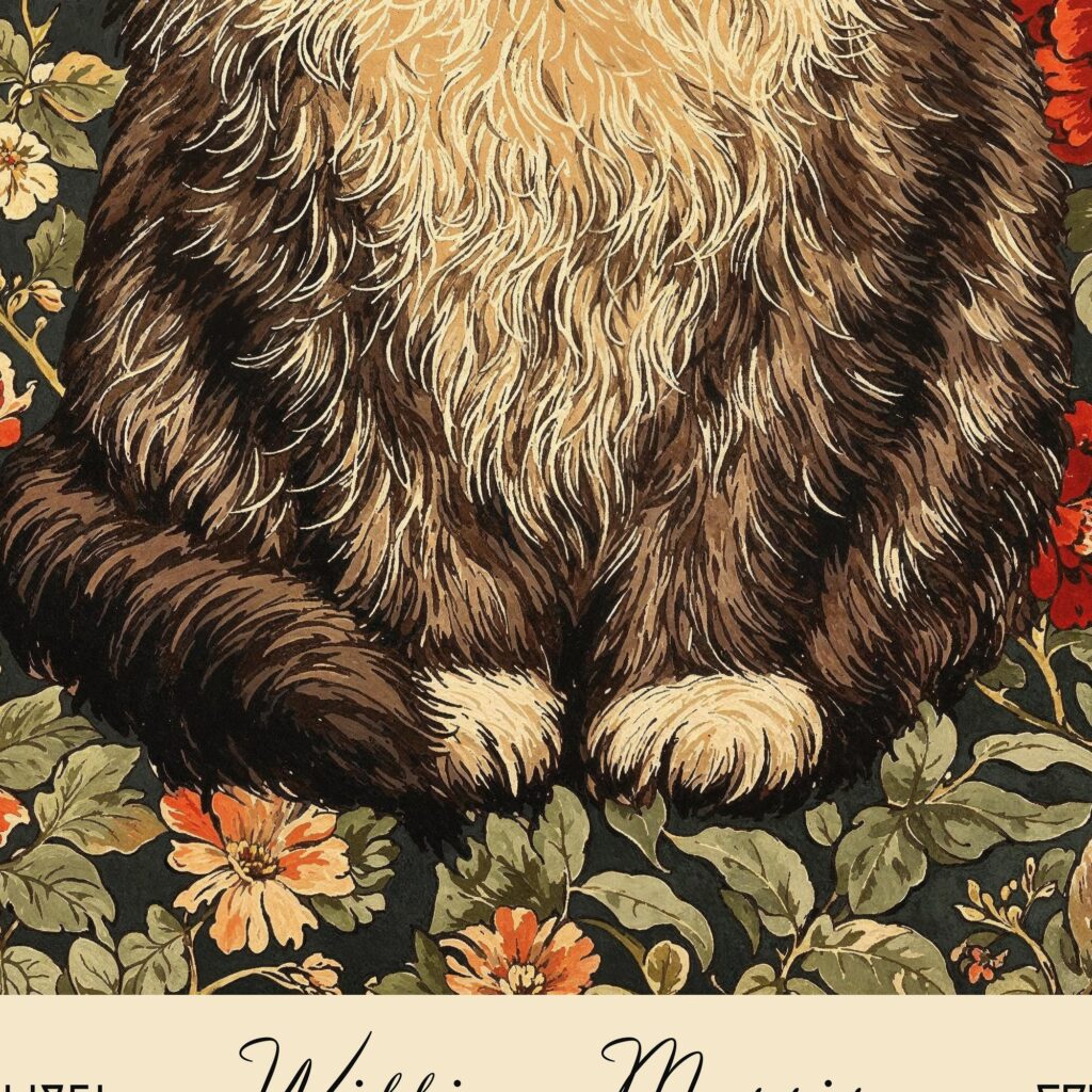 William Morris Grumpy Cat Art Print