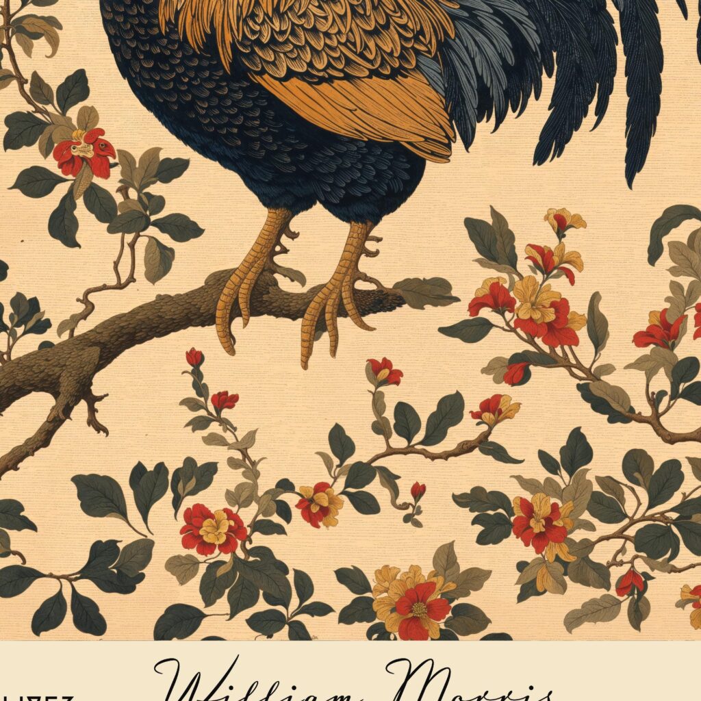 William Morris Rooster Print