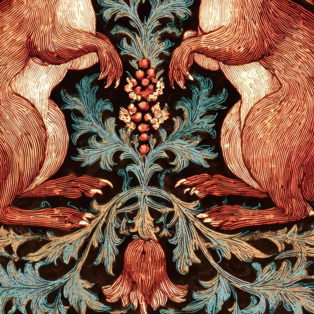 William Morris Squirrel Botanical Wall Art Print