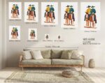 Abstract Cowboys on Horses Art Print