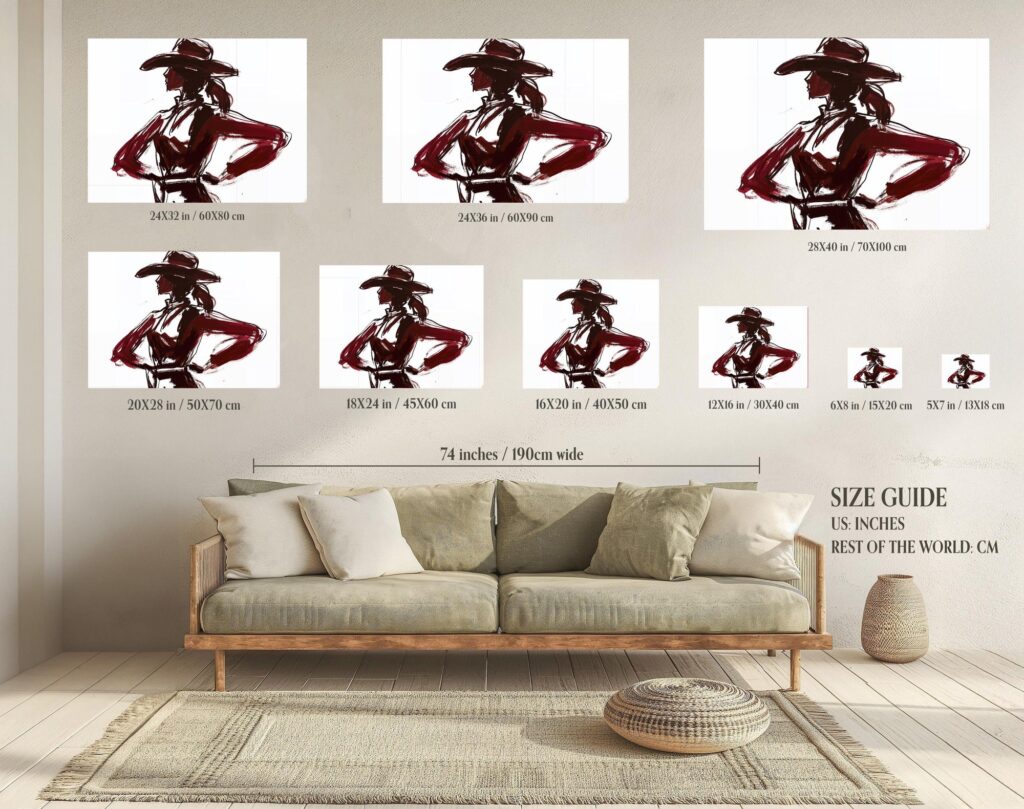 Abstract Cowgirl Silhouette Art Print