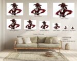 Abstract Cowgirl Silhouette Art Print