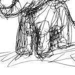 Abstract Elephant Line Sketch Wall Art