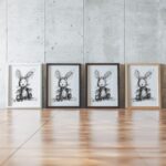 Abstract Scribble Bunny Line Drawing Print