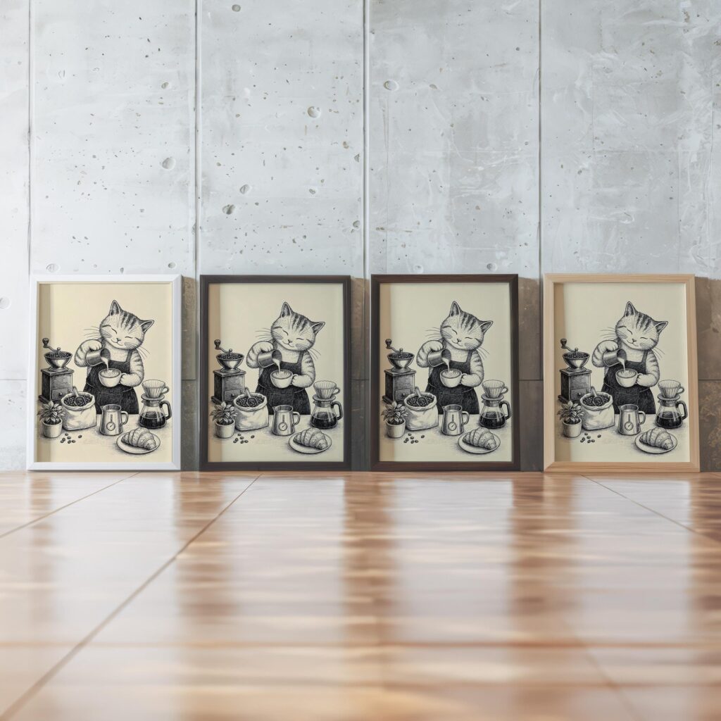 Barista Cat Print