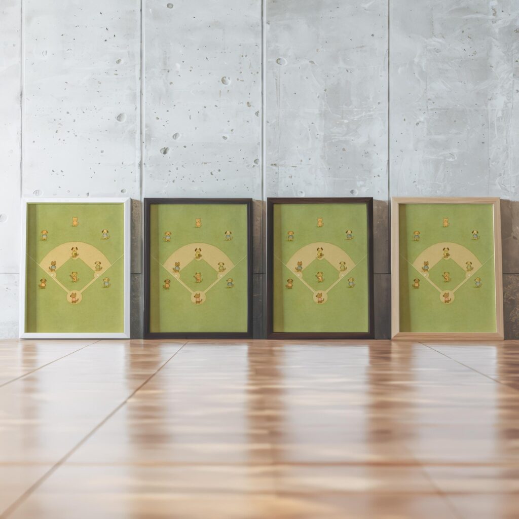 Baseball Dogs Nursery Print