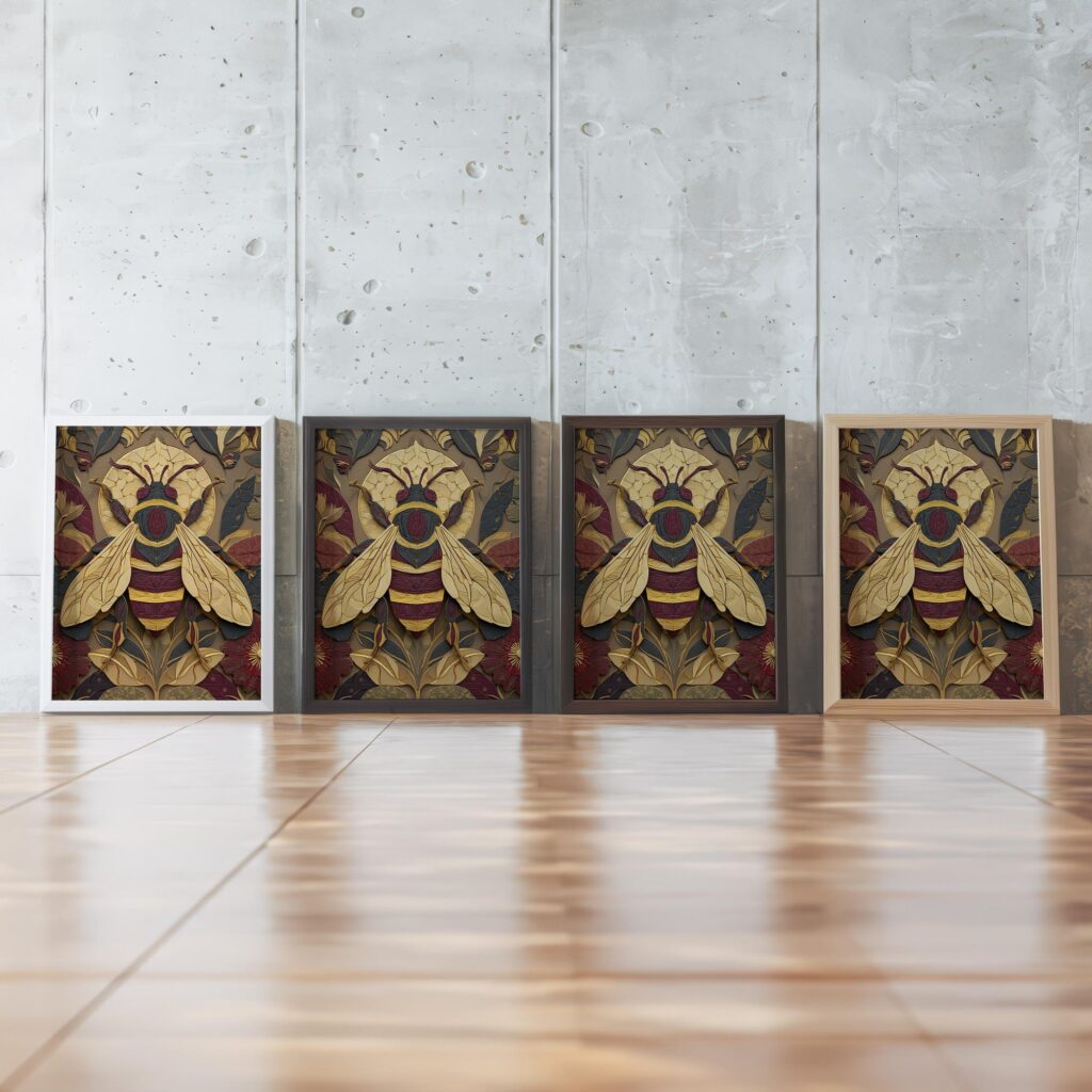 Bee Mid Century Poster