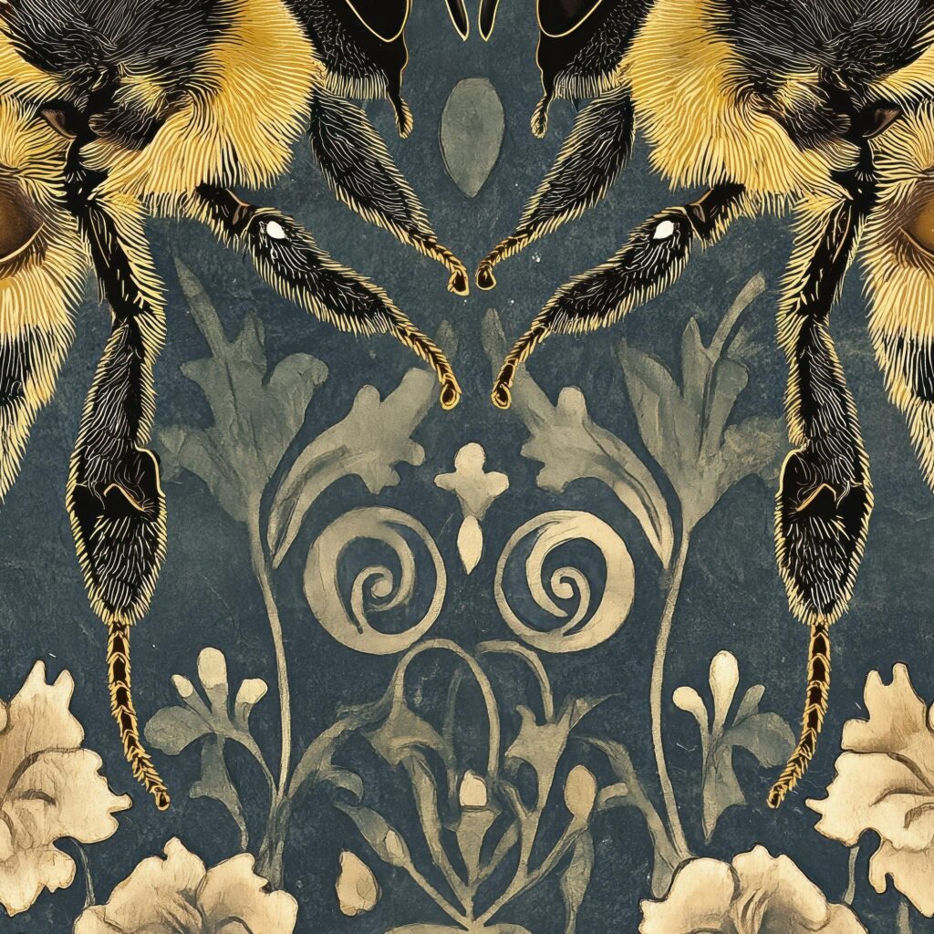 Bees Botanical Print