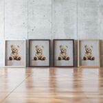 Beige Teddy Bear Nursery Wall Art
