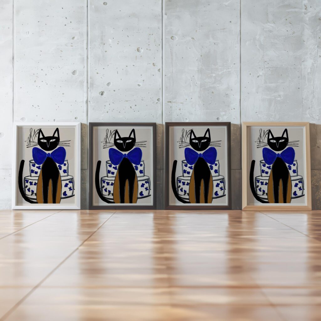 Birthday Cat Party Art Print