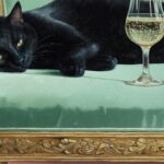 Black Cat Champagne Poster