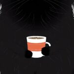 Black Cat Coffee Furry Illustration Art Print