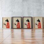 Black Cat Coffee Kitchen Art Print