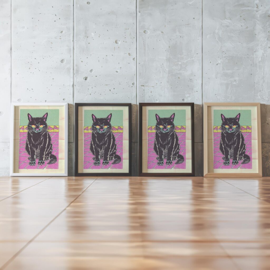 Black Cat Pop Art Print