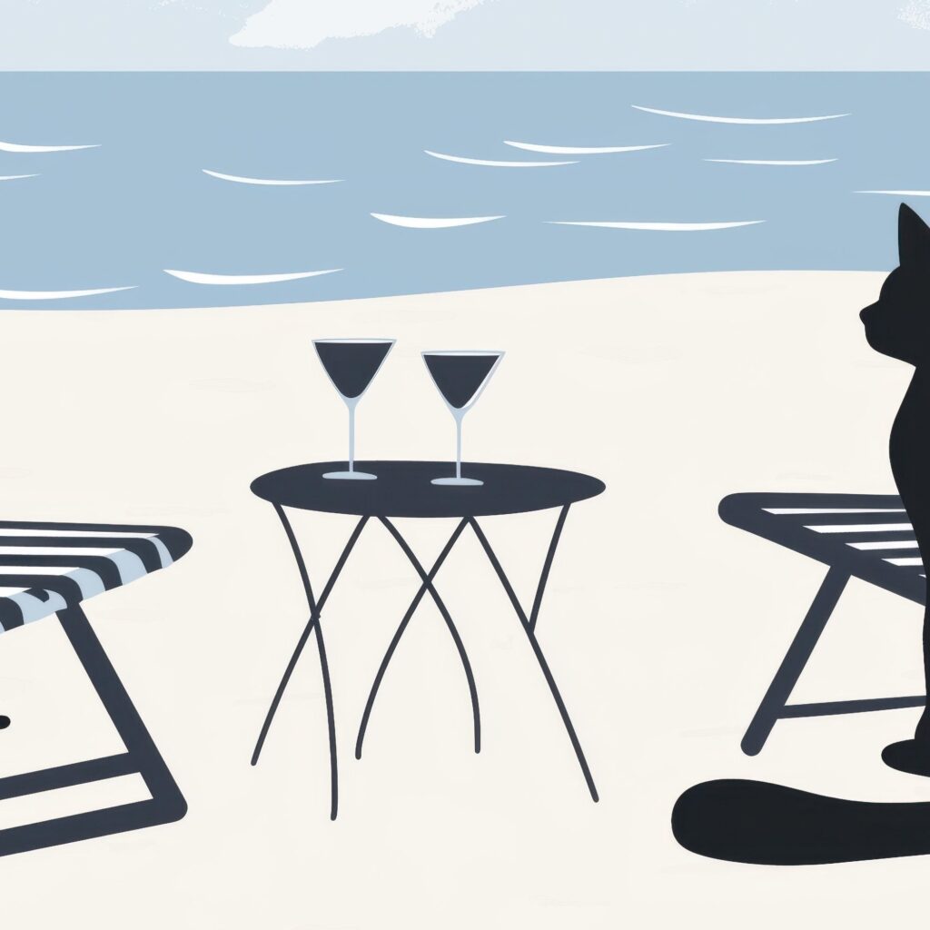 Black Cats Beach Print