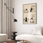 Black Cats in the Kitchen Print