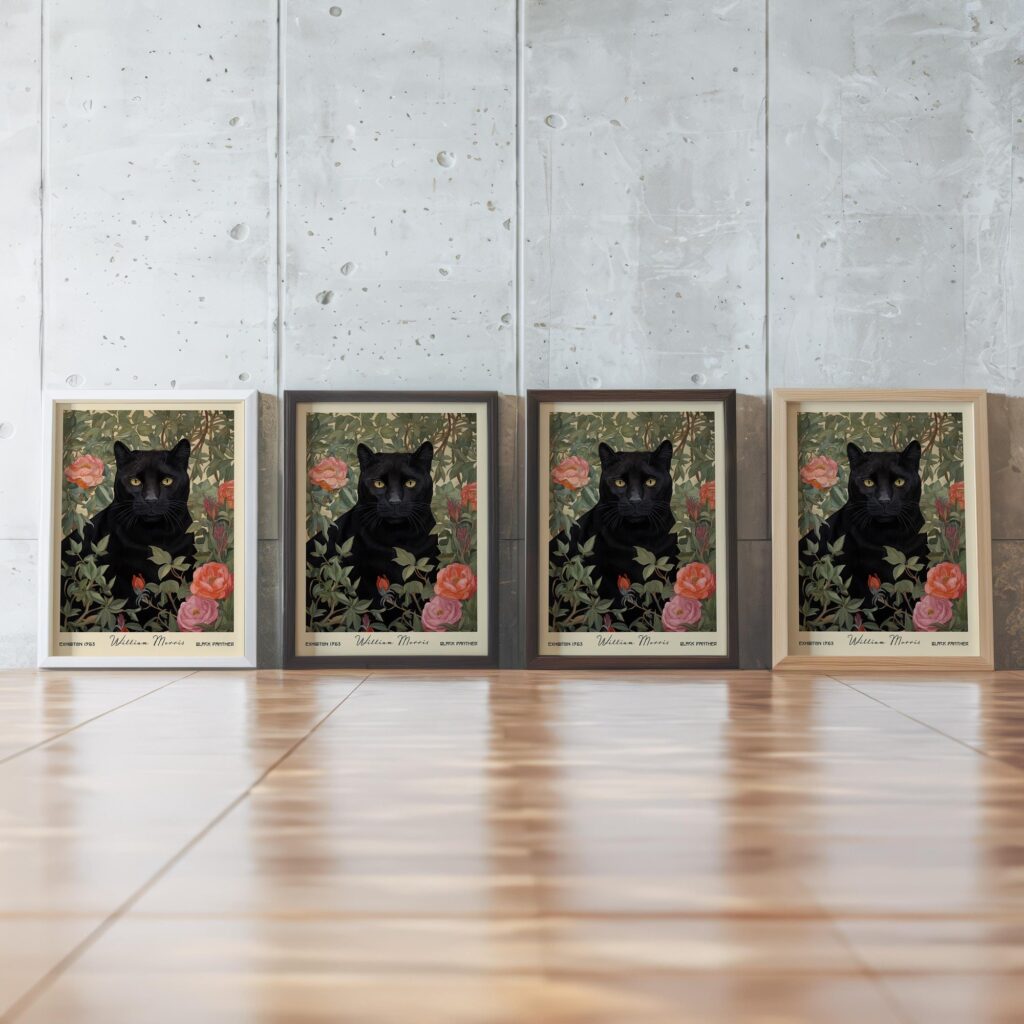 Black Panther Roses Art Print