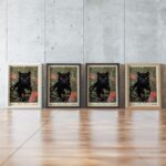 Black Panther Roses Art Print