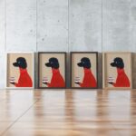 Black Poodle Dog Coffee Mid Century Art Print