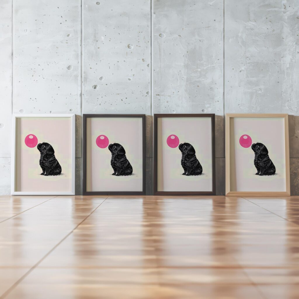 Black Pug Wall Art