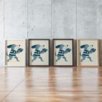 Blue Puppy Football Nursery Print