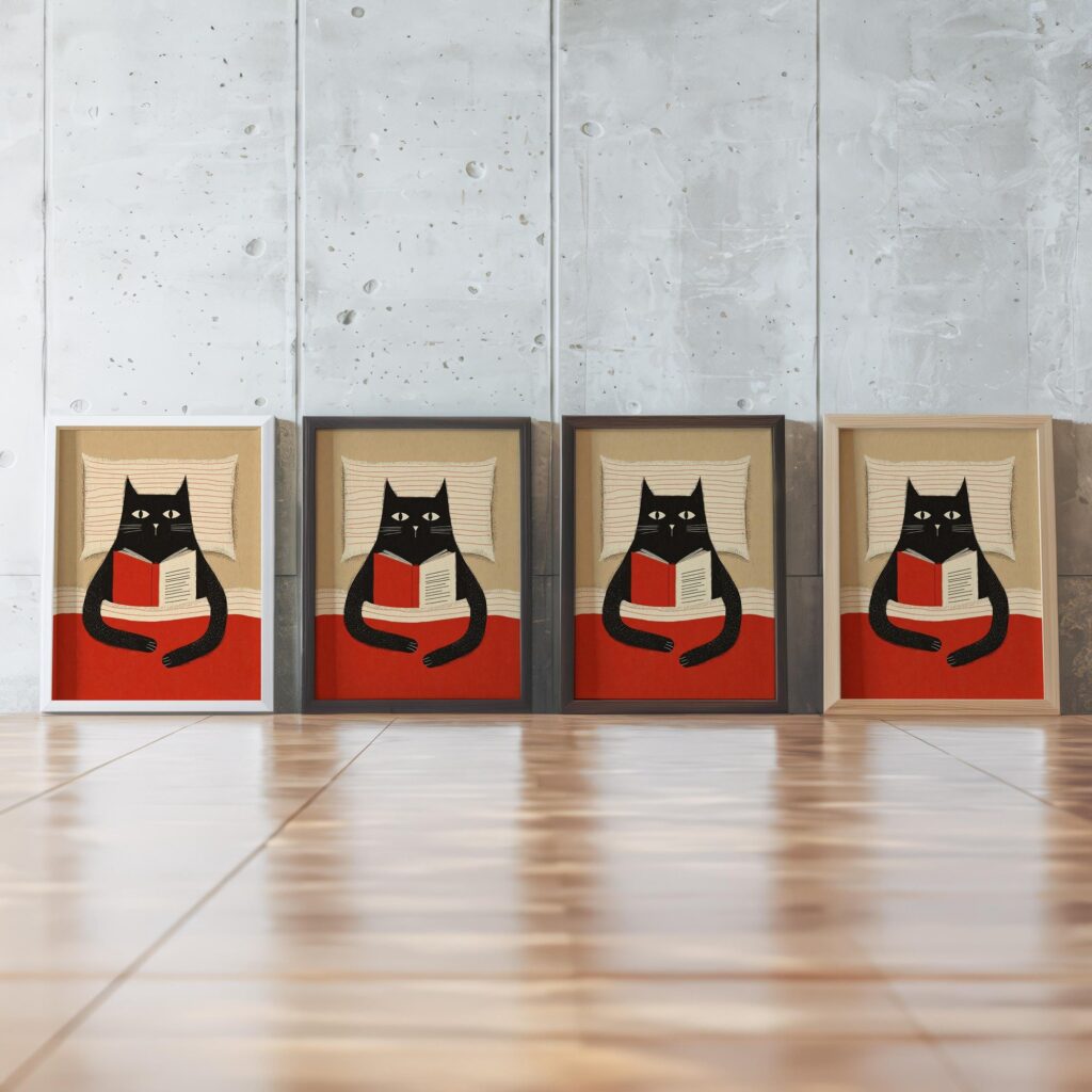 Book Cat Print