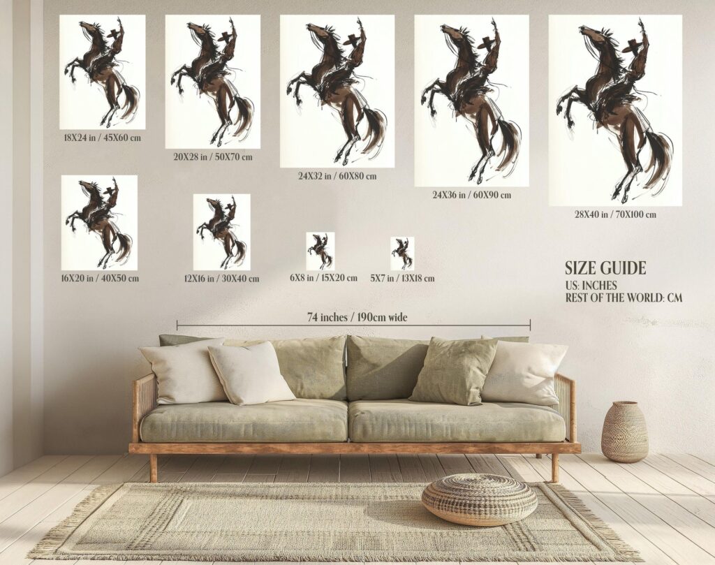 Bucking Bronco Western Horse Poster