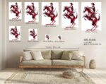 Burgundy Bucking Bronco Art Print