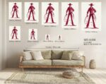 Burgundy Cowboy Sketch Art Print