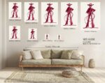Burgundy Cowgirl Art Print