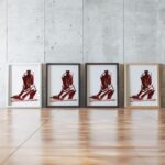 Burgundy Cowgirl Silhouette Art Prints