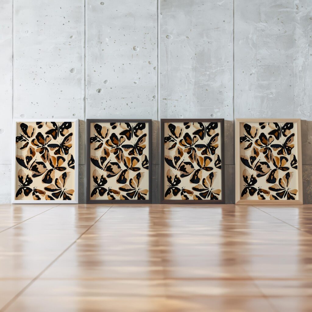Butterfly Abstract Black Wall Art