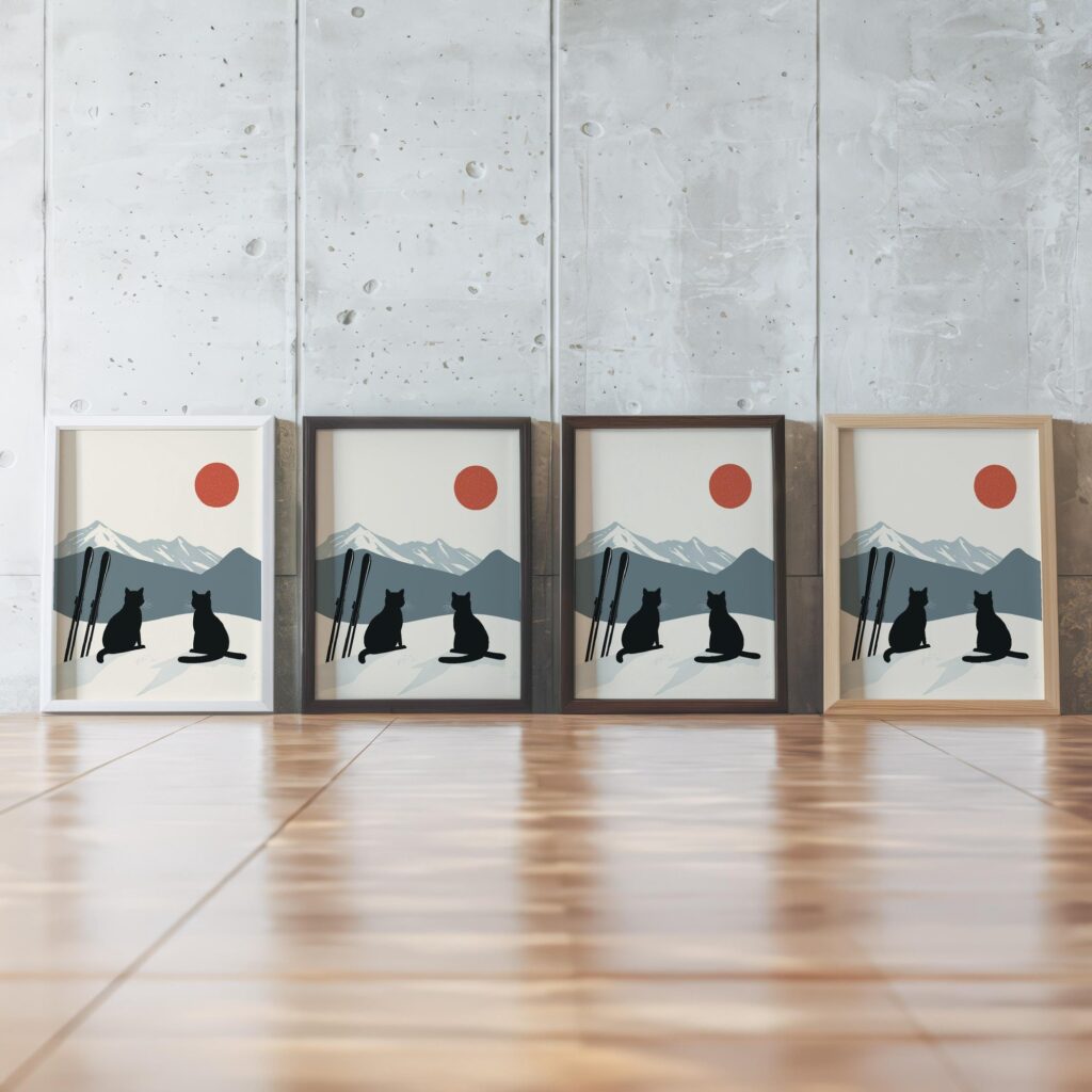 Cats and Ski Mountains Print