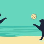 Cats Beach Volleyball Print