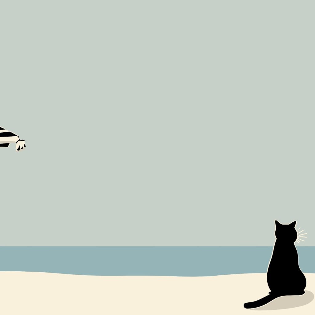Cats on the Beach Print