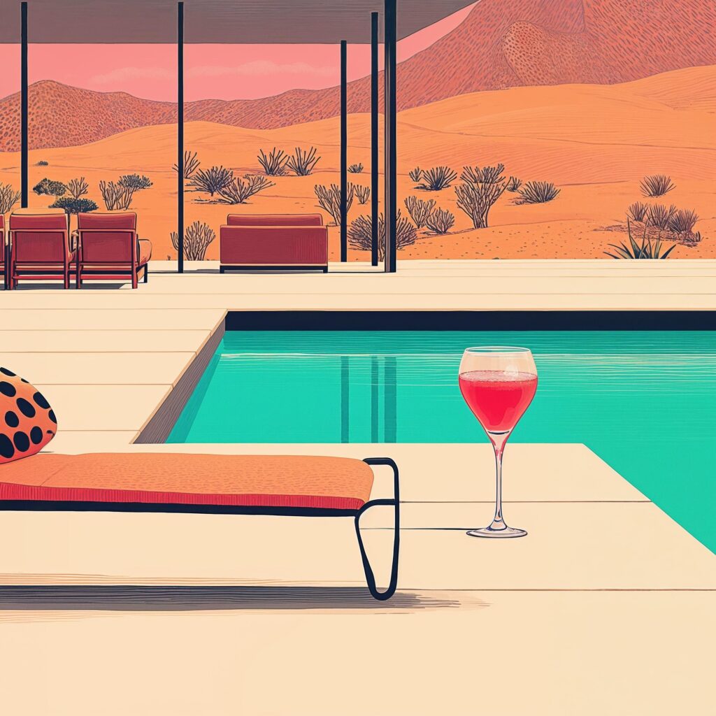 Cheetah Poolside Art Print