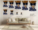 Chic Fashion Cowgirl In Blue Sunglasses Wall Art