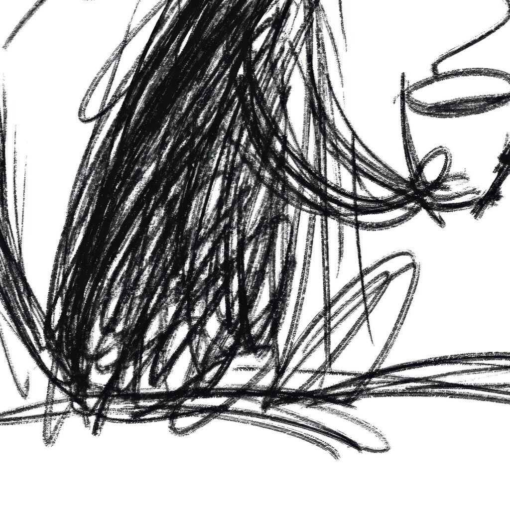 Coffee Scribble Cat Print