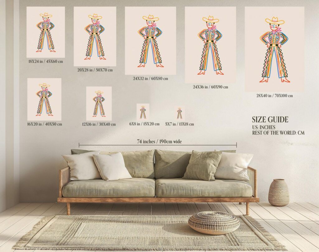 Colorful Cowboy Print