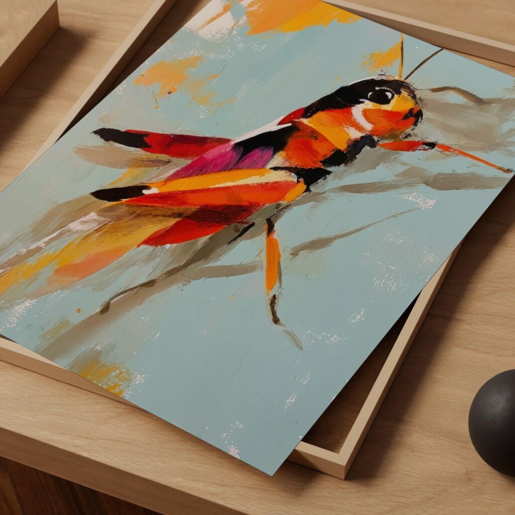 Colorful Grasshopper Print
