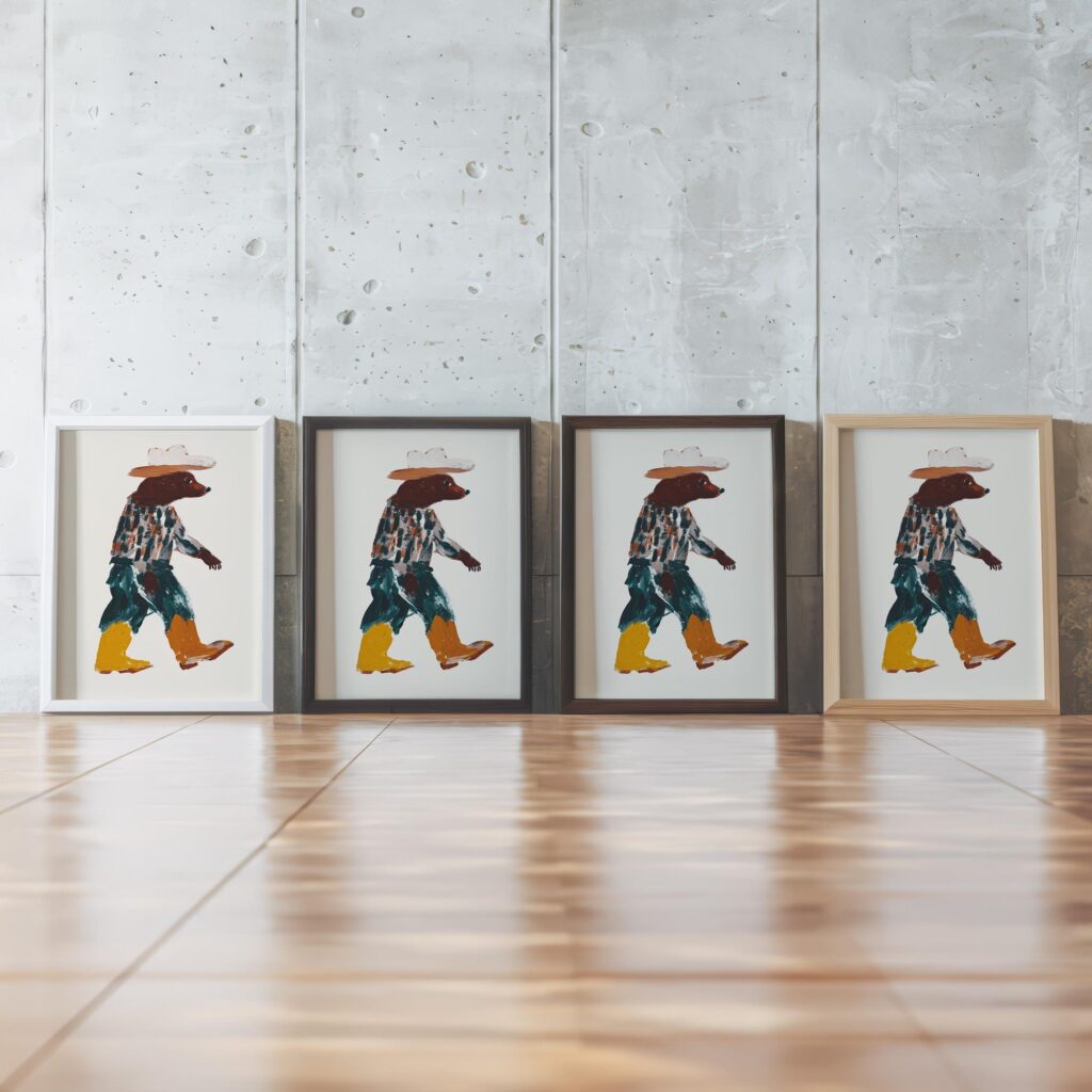 Cowboy Bear Print