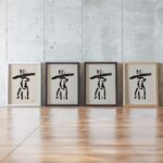 Cowboy Dog Abstract Ink Wall Art