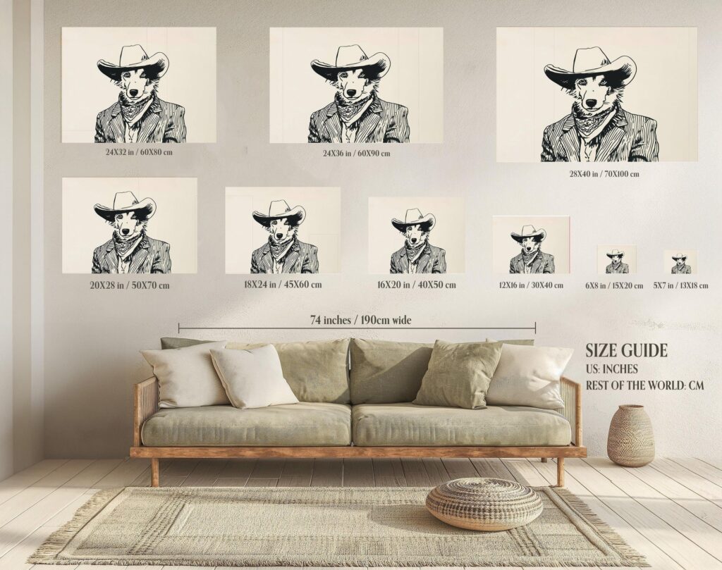 Cowboy Dog Art Print