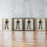 Cowgirl and Cowboy Sketch Print Set of 2