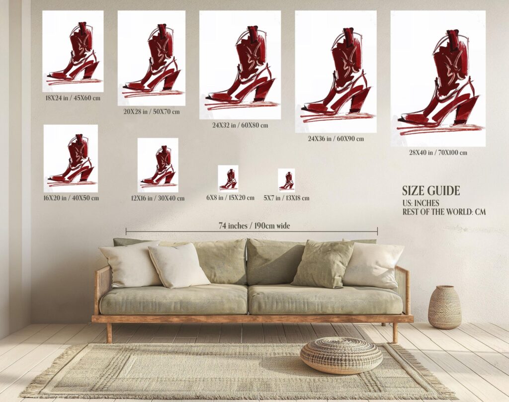 Cowgirl Boot Sketch Art