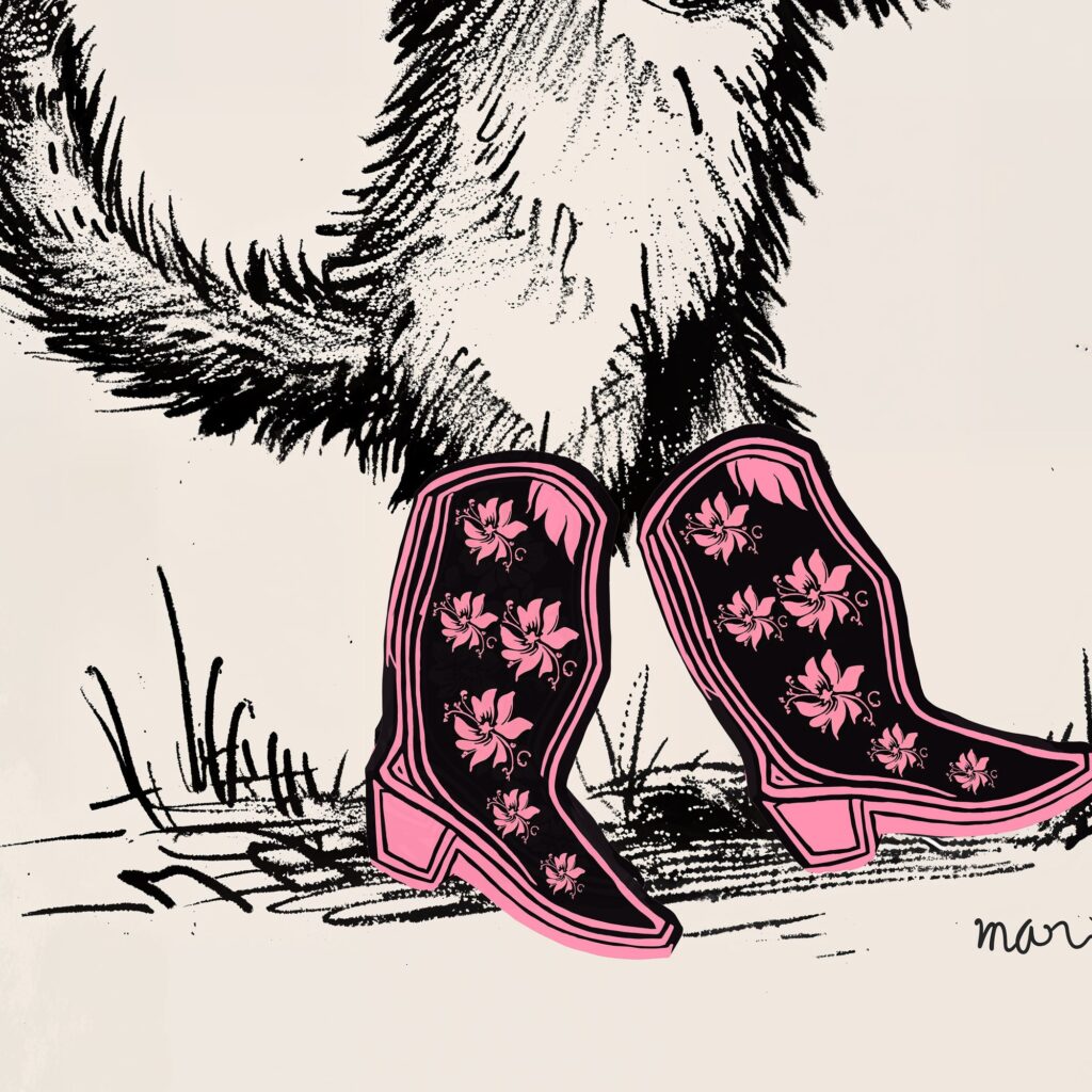 Cowgirl Cat Print