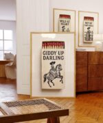 Cowgirl Matchbox Art Print Set of 3