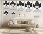 Cowgirl with Hat Fashion Half Tone Print
