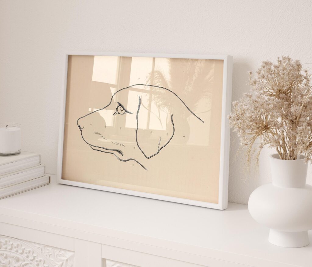 Dachshund Line Drawing Print
